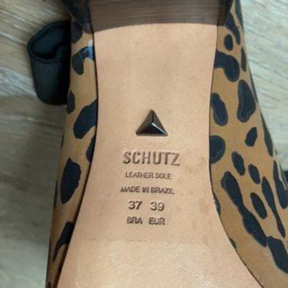 Schutz Leopard Print Heeled Sandals - Picture 7 of 8